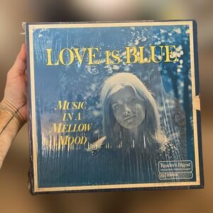 VTG 1969 Love Is Blue Vinyl Records Box Set Reader's Digest Blue 4 LP USA EUC